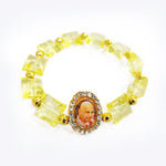 Yellow Beaded Guru Ji Maharaj Handmade Bracelets for Men and Women