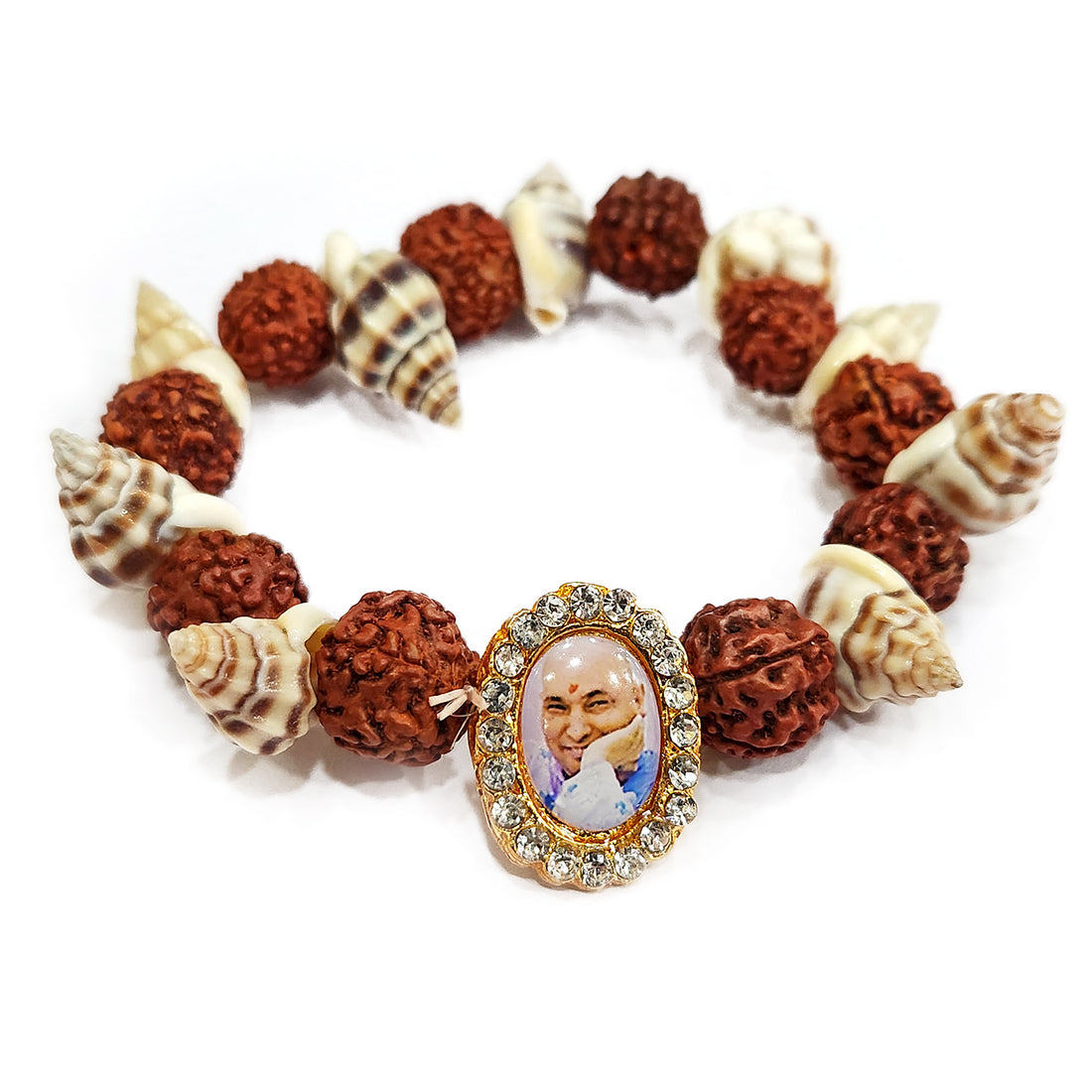 Shank And Rudraksha Guru Ji Maharaj Handmade Bracelets for Men and Women