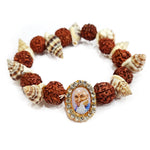 Shank And Rudraksha Guru Ji Maharaj Handmade Bracelets for Men and Women