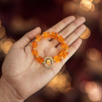 Orange Beaded Guru Ji Maharaj Handmade Bracelets for Men and Women
