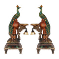 Satvik Stores Presents Brass Peacock Diya Stand.&nbsp;Any festive occasion will be made wonderfully auspicious by the grace and beauty of the Peacock Brass Handcrafted Hanging Diya. Given that it was made by hand, the piece's abnormalities and flaws only serve to enhance Diya's allure and charisma.