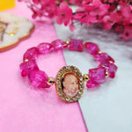 Pink Beaded Guru Ji Maharaj Handmade Bracelets for Men and Women