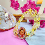 Yellow Beaded Guru Ji Maharaj Handmade Bracelets for Men and Women