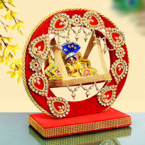 Divine Beaded Swing – Decorative Laddu Gopal Jhula for Janmashtami – India’s Largest Pooja Accessories Brand – www.satvikstore.in