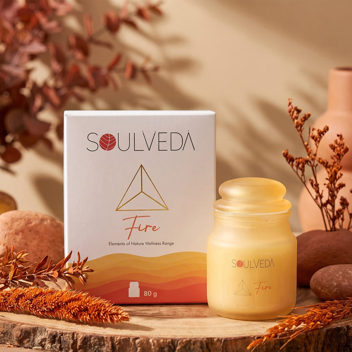 Soulveda Fire Sandalwood scented jar candle 80g