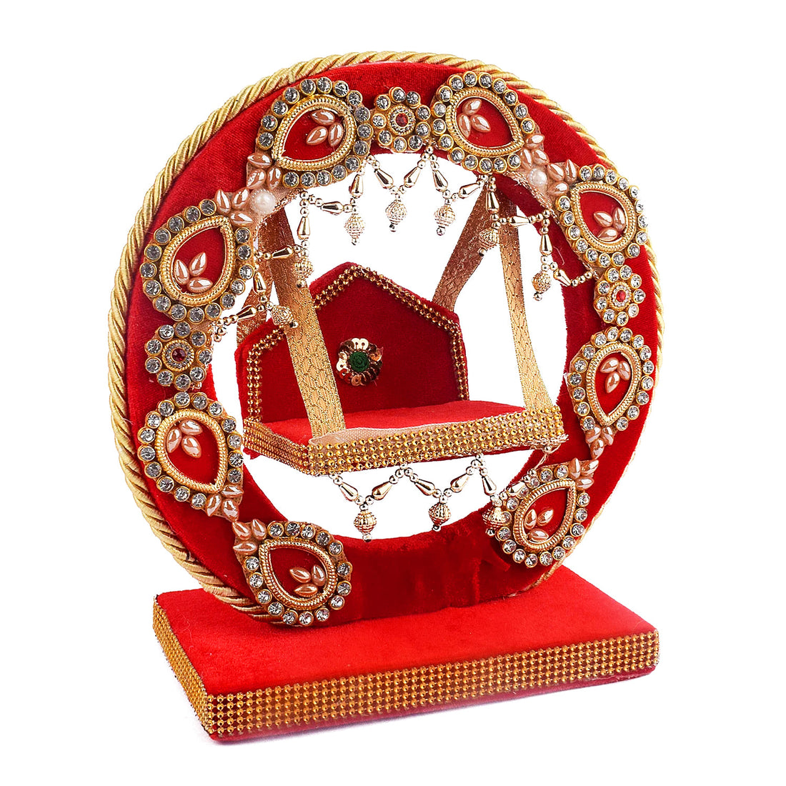 Decorative Laddu Gopal Ji Jhula - Divine Swing (Red)