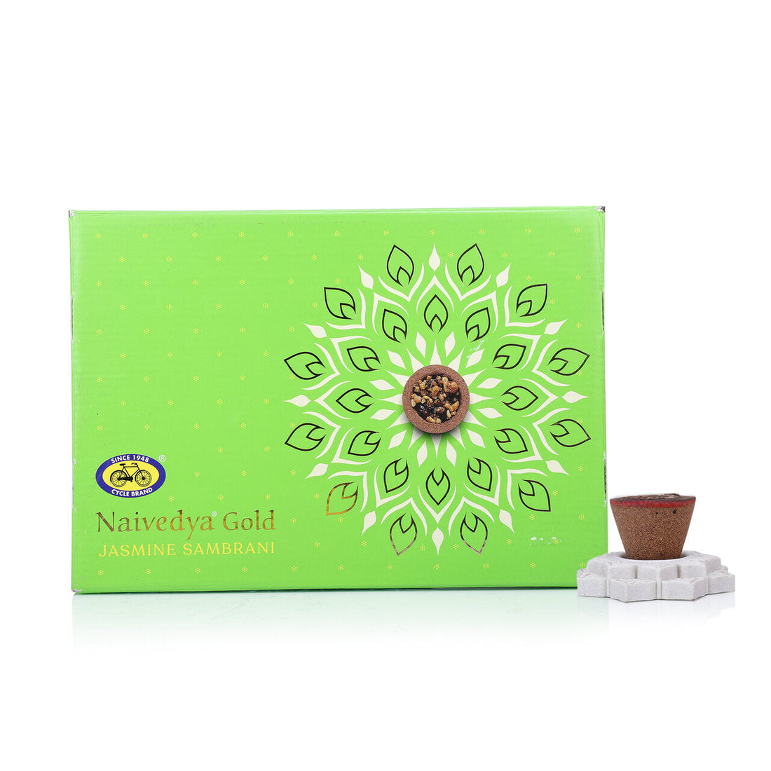 Naivedya Gold Combo - Chandan + Rose + Jasmine Sambrani Cups