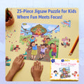 Ganesha with Kids Jigsaw Puzzle for Children's Learning and Fun