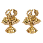3–3.5 Inch Peacock Brass Diya (Small)– Elegant Brass Oil Lamp