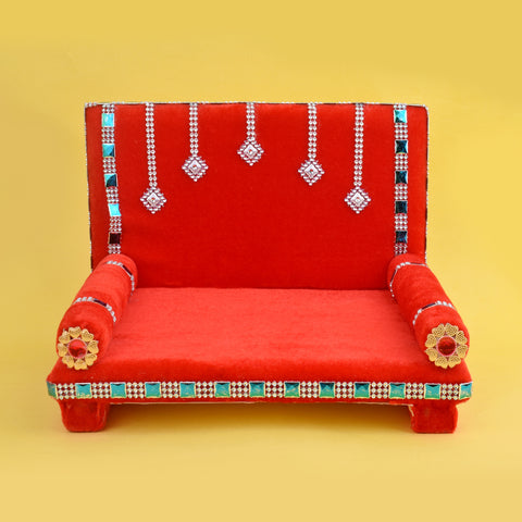 Serenading Laddu Gopal: Velvet Singhasan Large