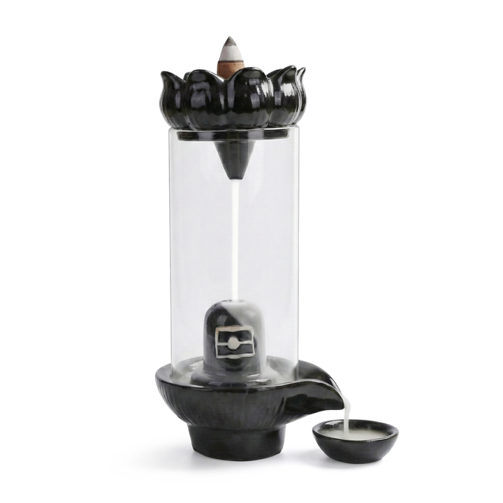 Shivling Abhishekam backflow incense burner with 20 cones