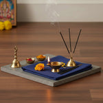 Blue Cotton Cloth – 1.25 Meter for Pooja & Rituals