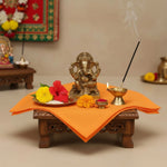 Orange Cotton Cloth – 1.25 Meter for Pooja & Rituals