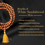 12mm 27 Bead White Chandan Mani Mala (with Thread)