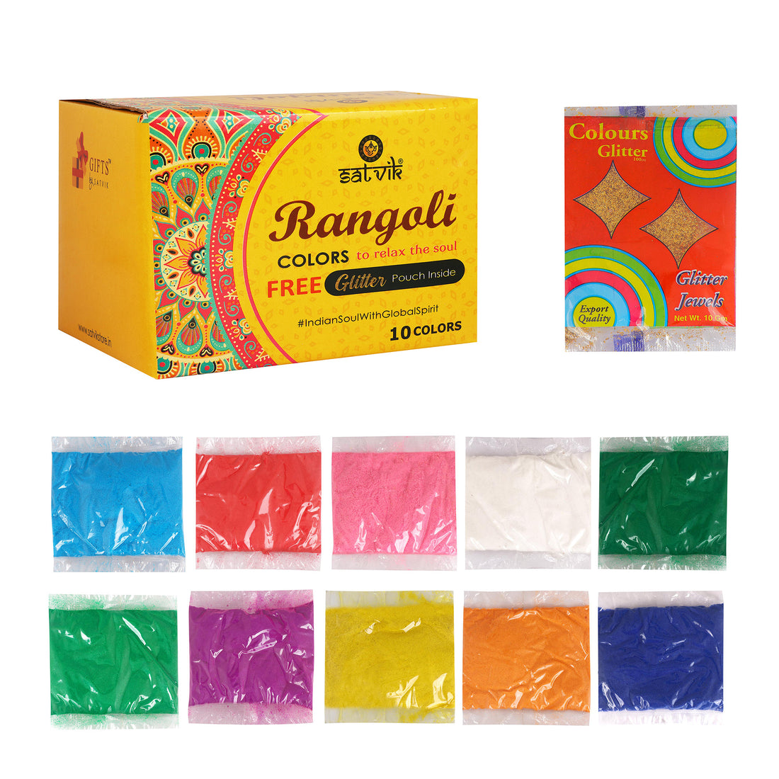 Rangoli Colors (10 Pc Pouch Pack)