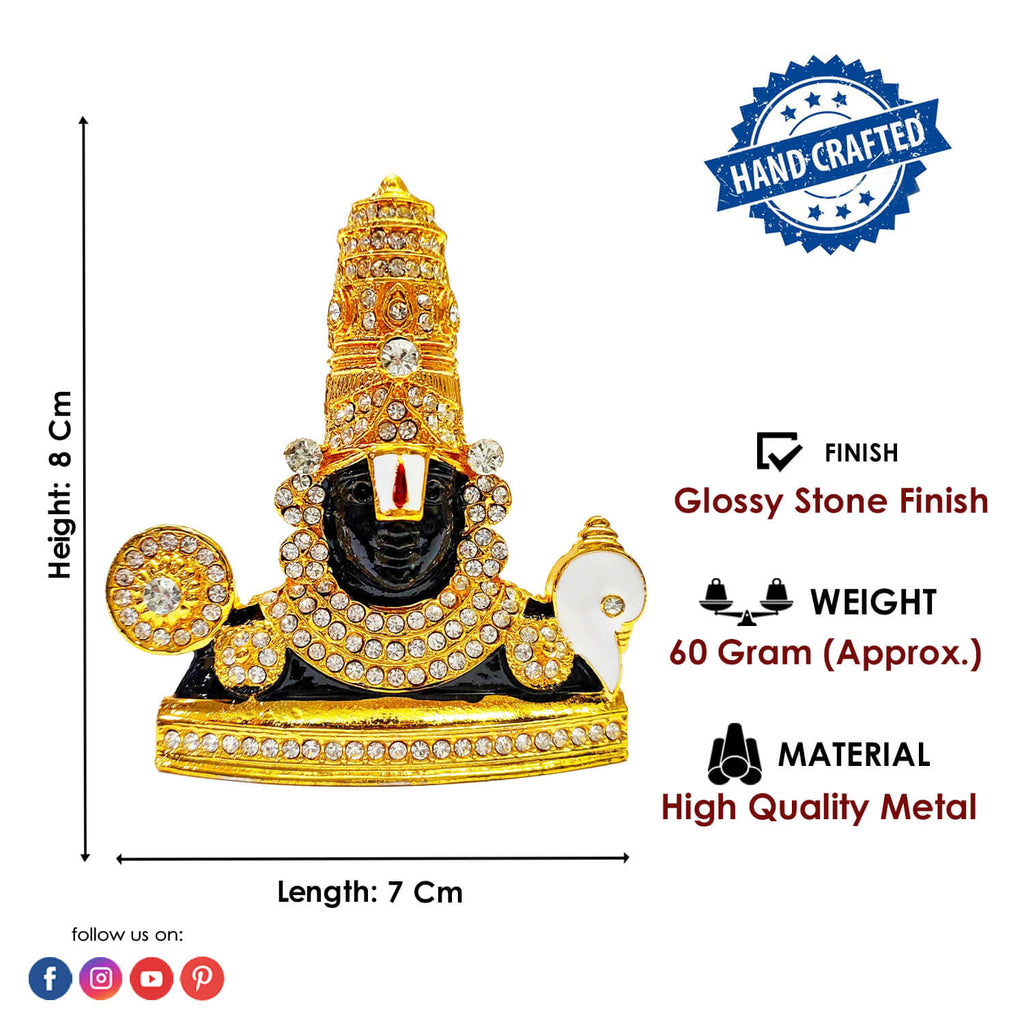 Metal Tirupati Balaji Idol Puja Store Online Pooja Items Online Puja Samagri Pooja Store near me www.satvikstore.in