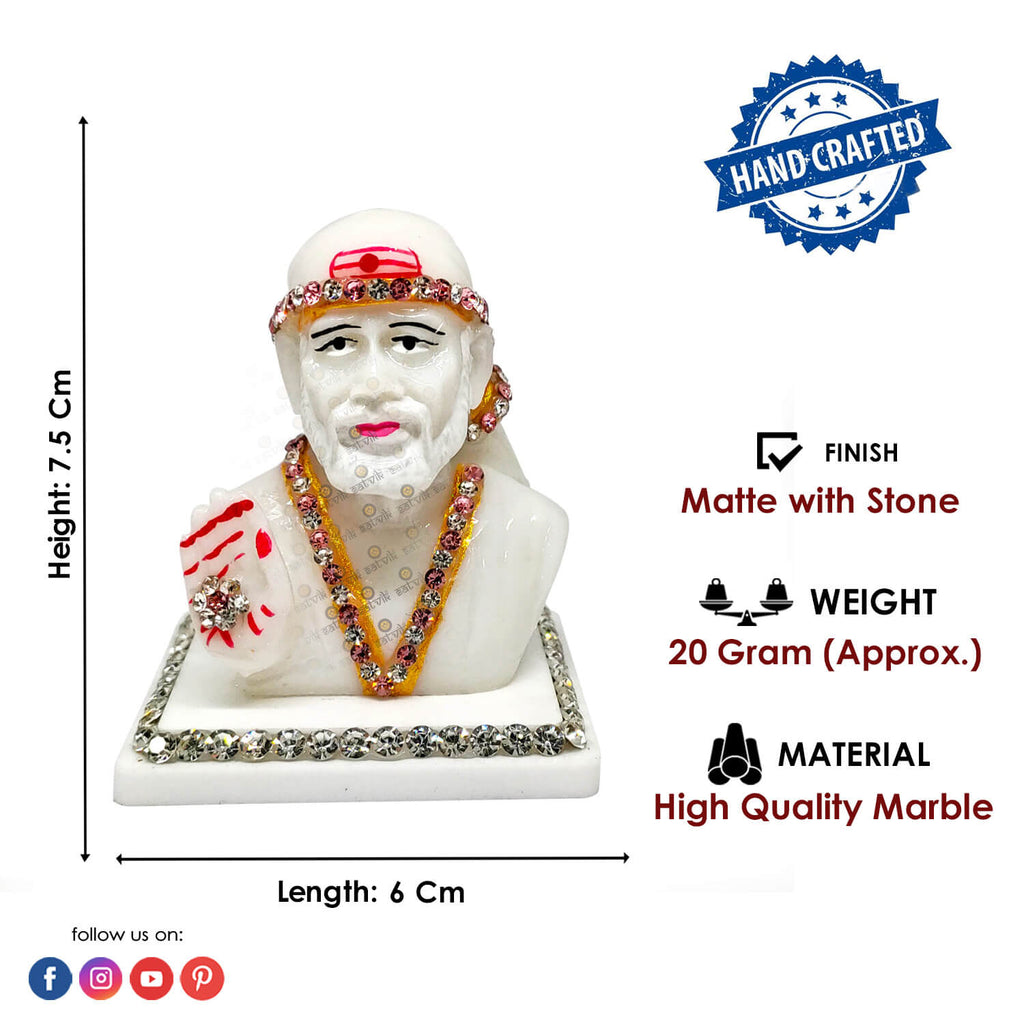 Marble Shirdi Sai Idol Puja Store Online Pooja Items Online Puja Samagri Pooja Store near me www.satvikstore.in