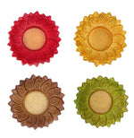 Designer Multicolor Floral Chakra Metal Diya