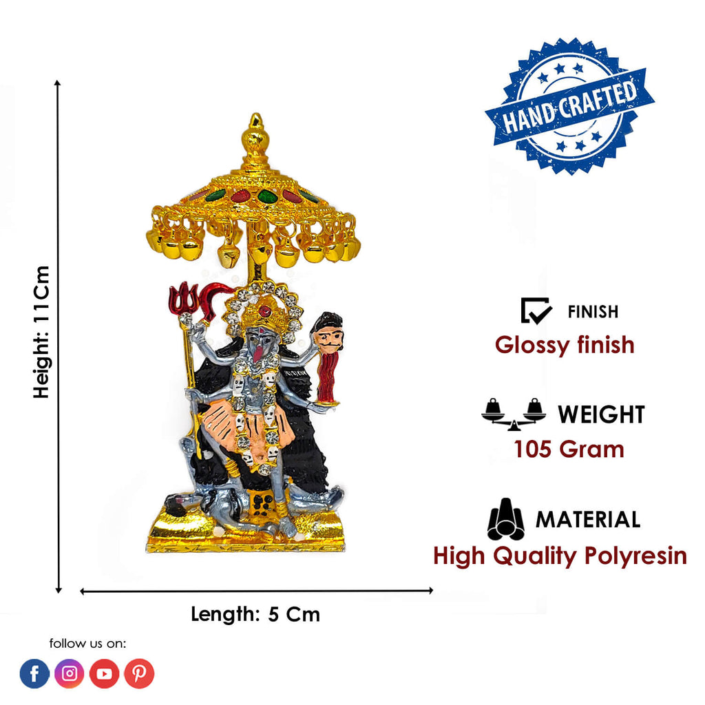 Goddess Kaali with Chatra Idol Puja Store Online Pooja Items Online Puja Samagri Pooja Store near me www.satvikstore.in