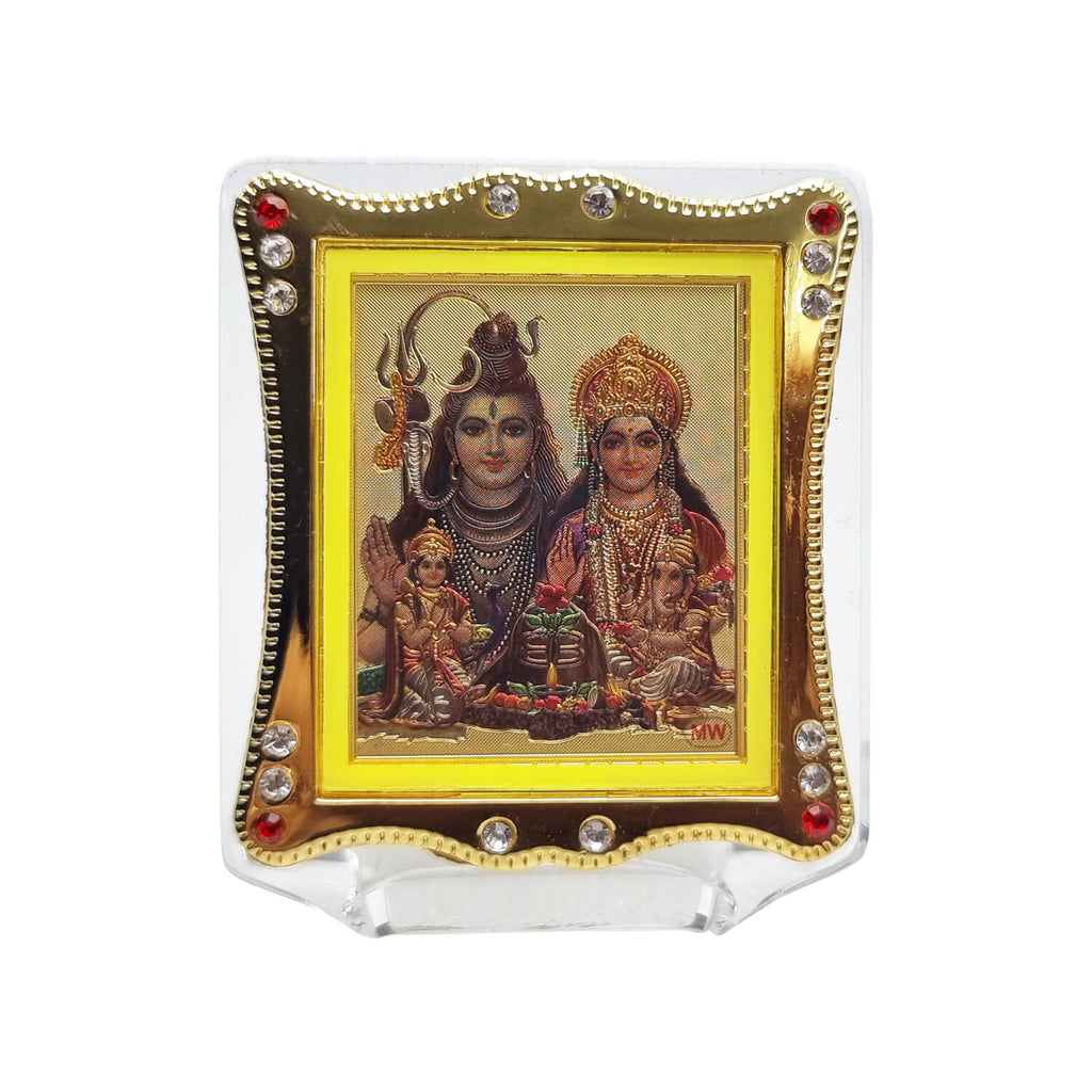 Shiv Parivaar Frame Car Dashboard Puja Store Online Pooja Items Online Puja Samagri Pooja Store near me www.satvikstore.in