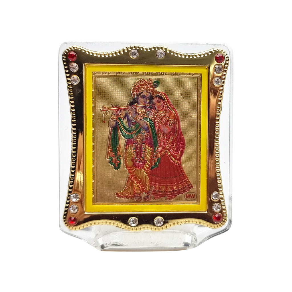 Radha Krishna Frame Car Dashboard Puja Store Online Pooja Items Online Puja Samagri Pooja Store near me www.satvikstore.in