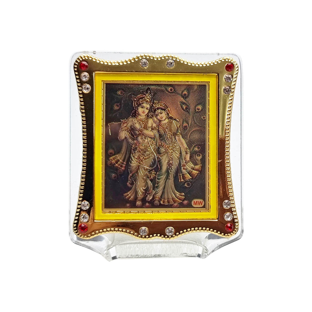 Radha Krishna Frame Car Dashboard Puja Store Online Pooja Items Online Puja Samagri Pooja Store near me www.satvikstore.in