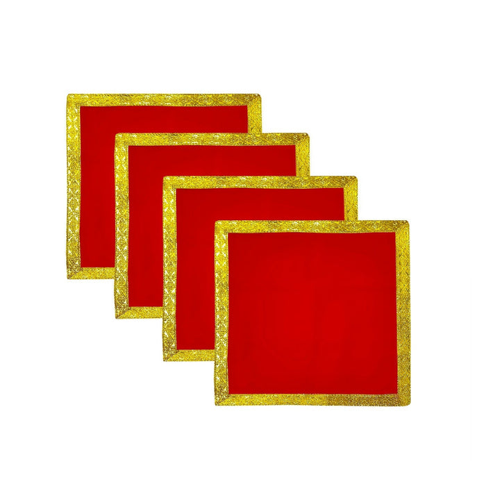 Puja Aasan (18 x 18 Inch) Set of 4 Puja Store Online Pooja Items Online Puja Samagri Pooja Store near me www.satvikstore.in