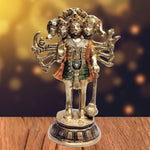 10.2 Inch Handcrafts Brass Panchmukhi Hanuman Standing Statue