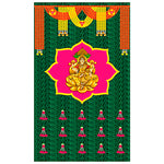 Backdrop Clothes Printed Laxmi on Banana Leaf Design