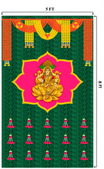 Backdrop Clothes Printed Laxmi on Banana Leaf Design