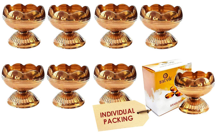 Designer Pure Brass Diya (Small) Puja Store Online Pooja Items Online Puja Samagri Pooja Store near me www.satvikstore.in