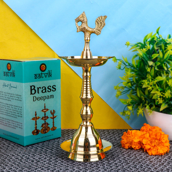 Brass Peacock Kerala Diya | India’s Largest Pooja Accessories Brand – www.satvikstore.in