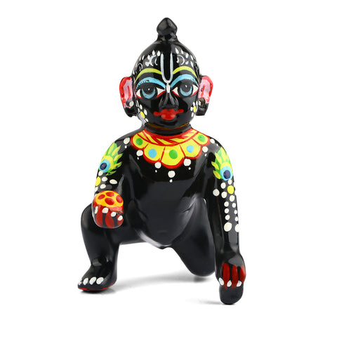 Brass Black Bal Gopal/Laddu Gopal Idol – Available in Sizes 0 to 3, Perfect for Janmashtami, Home Temple, or Spiritual Gifting. No.1 Brass Idol Store www.satvikstore.in  