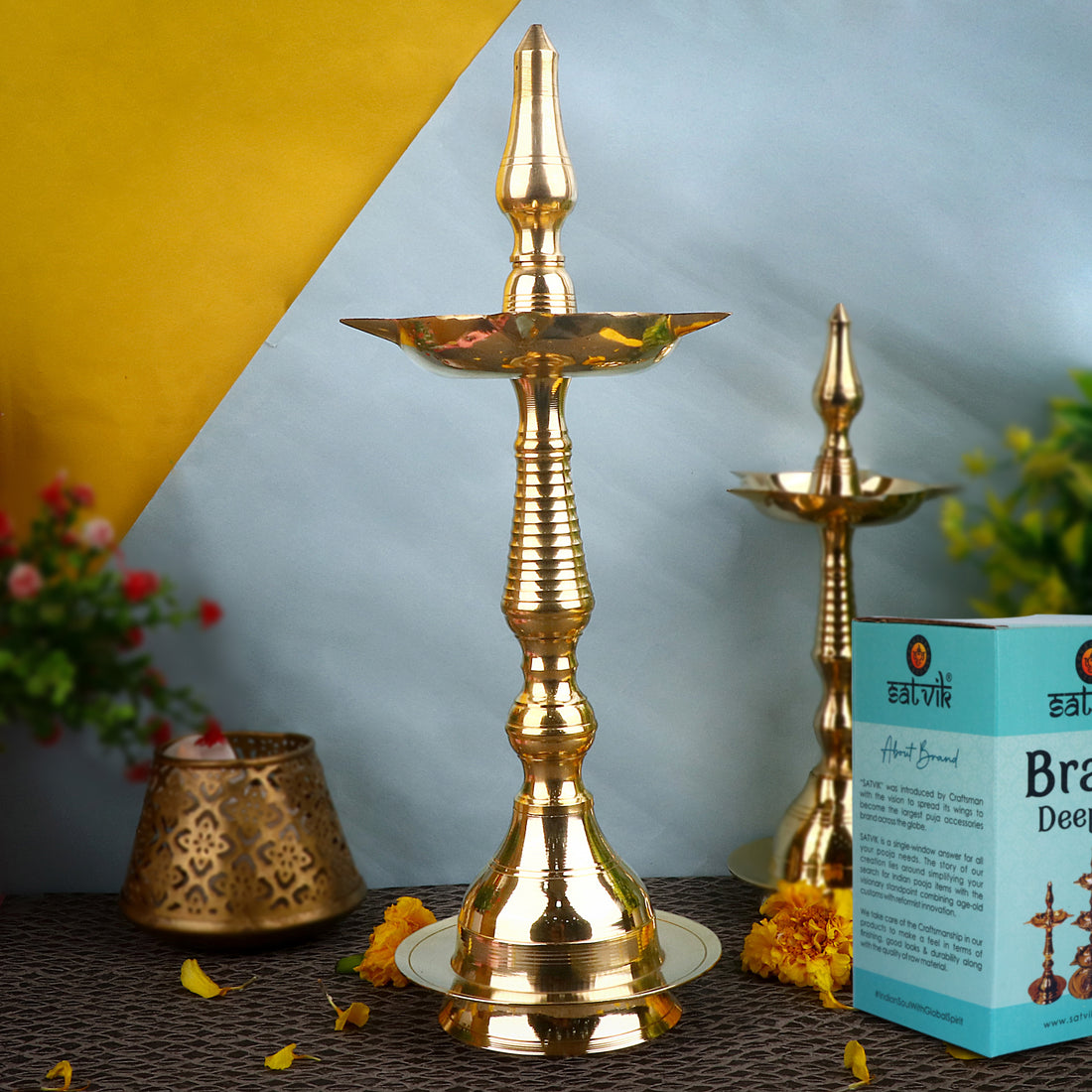 Brass Kerala Inauguration Diya | India’s Largest Pooja Accessories Brand – www.satvikstore.in

