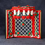Handcrafted red flower phool bangla for Laddu Gopal, ideal for Janmashtami, pooja, and festive home temple decoration. India’s Largest Pooja Accessories Brand – www.satvikstore.in
