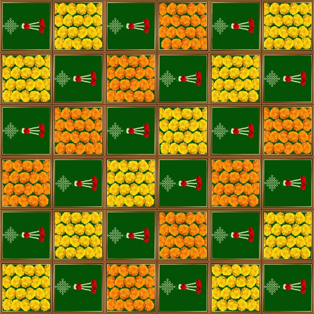 Backdrop Cloth Printed Genda Phool Design