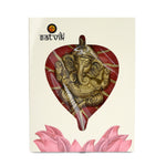 1 Pc Lord Ganesh on Leaf Patta Wall Hanging