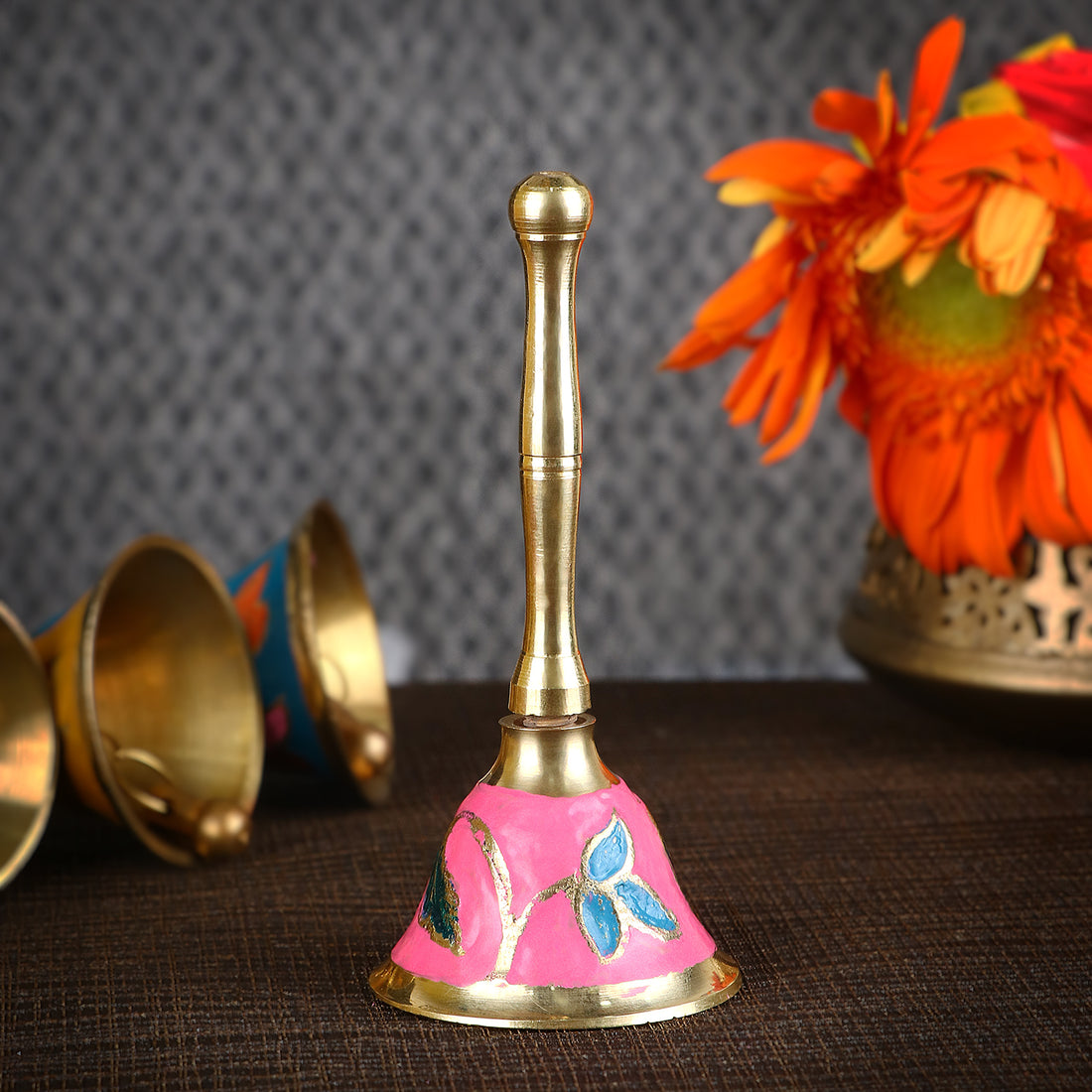 Stunning Floral Brass Pooja Bell/Ghanti
