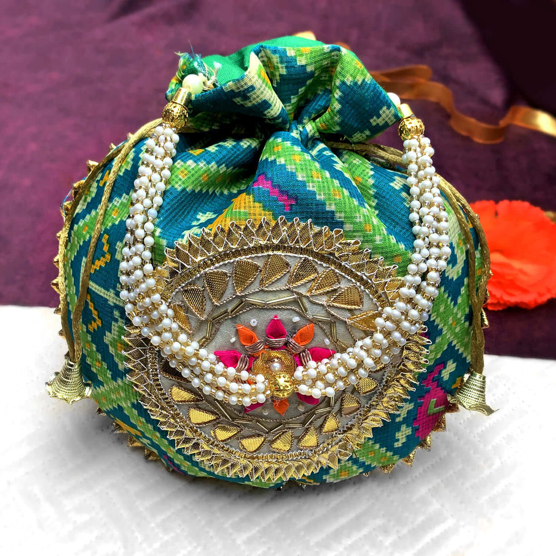 Beautiful Bandhani Potli Pouches
