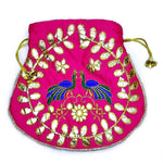 Ethnic Peacock Design Zari Work Women's Potli