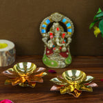 Alluring Brass Copper Lotus Kamal Diya (Large)