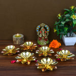 Alluring Brass Copper Lotus Kamal Diya (Small)