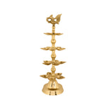 Brass 4 Step Panchmukhi Peacock Kerala Diya