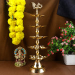 Brass 5 Step Panchmukhi Peacock Kerala Diya