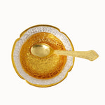Decorative Embossed Four Face Golden Base Bowl