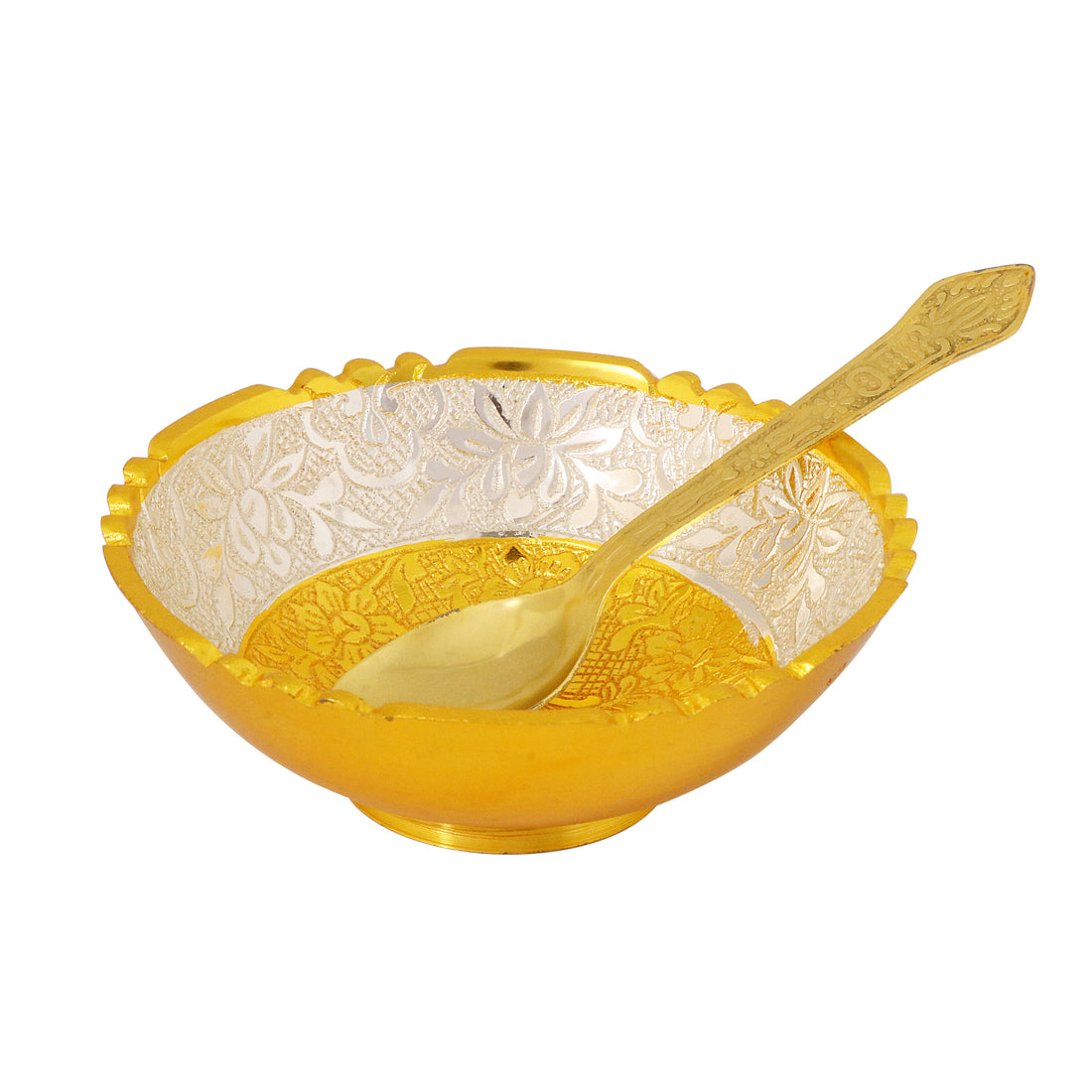 Decorative Embossed Golden Base Bowl
