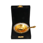 Decorative Embossed Four Face Golden Base Bowl