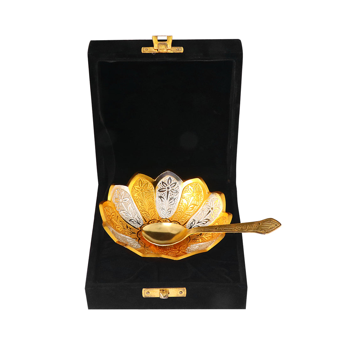Decorative Embossed Silver Golden Flower Bowl
