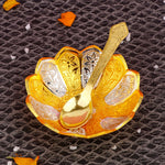 Decorative Embossed Silver Golden Flower Bowl