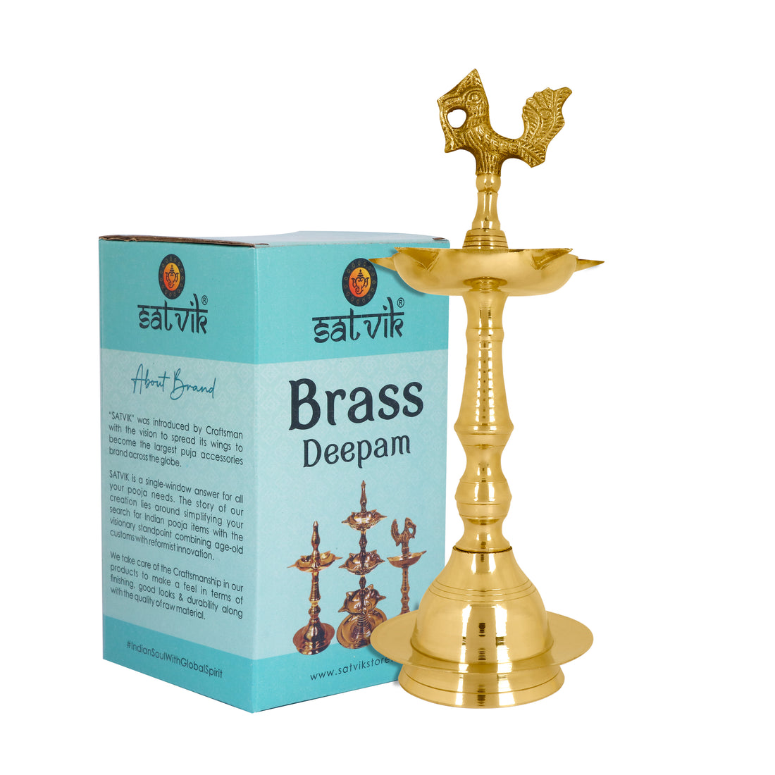 9.5 Inch Brass Peacock Kerala Diya